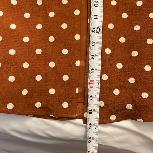 Polka Dot Midi Dress in Burnt Orange Small - Picture 13 of 16